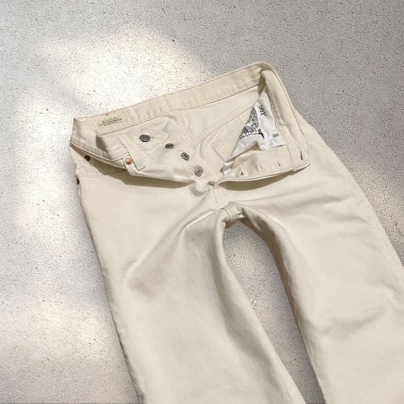 Rare Vintage Levi's Big E Red Tab 501 Cream Classic Jeans - Picture 4 of 7